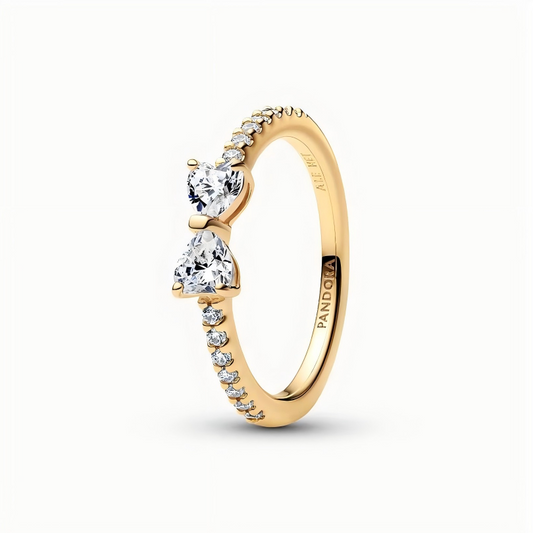 Pandora Sparkling Clear Bow Ring