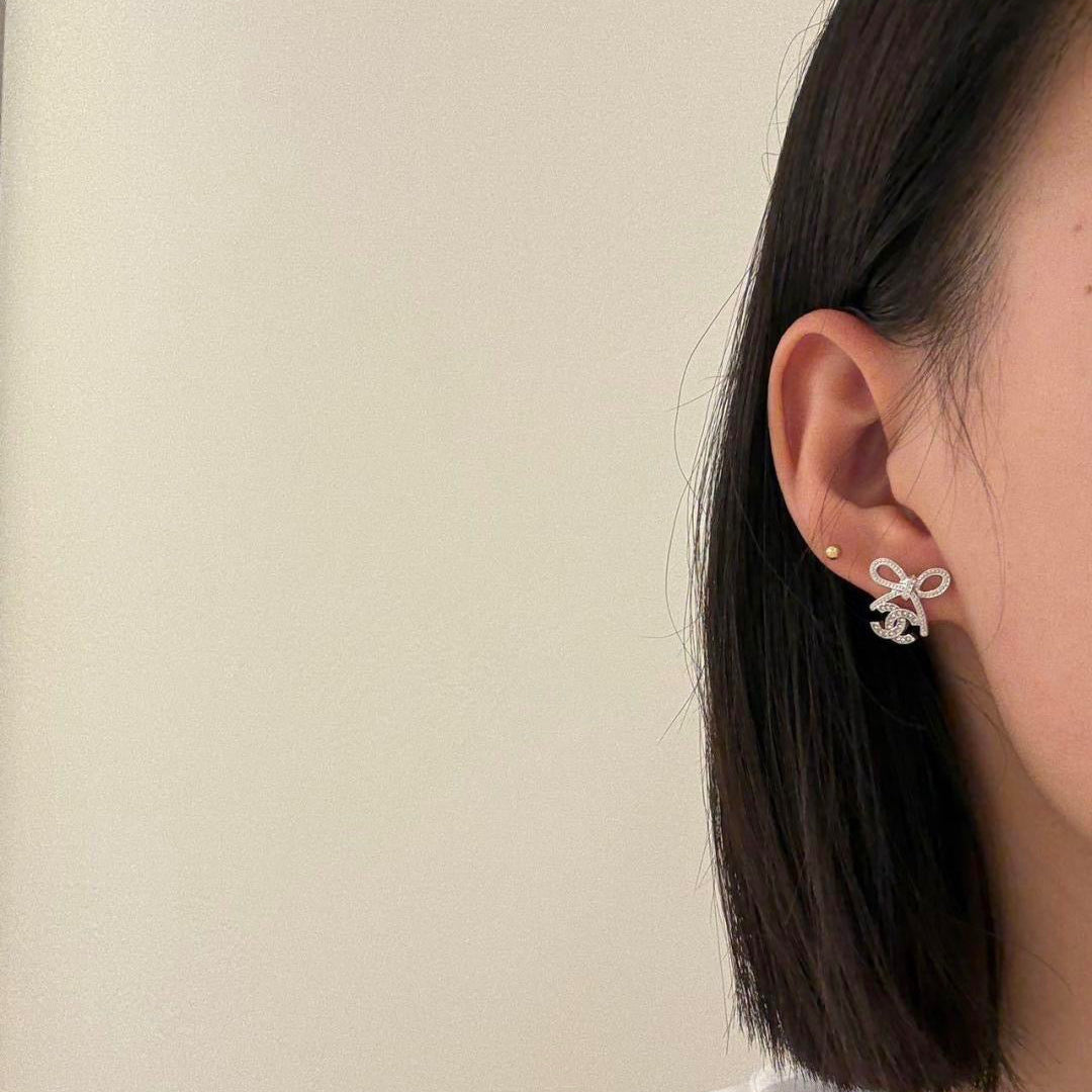 Chanel Bowknot Diamond Earrings