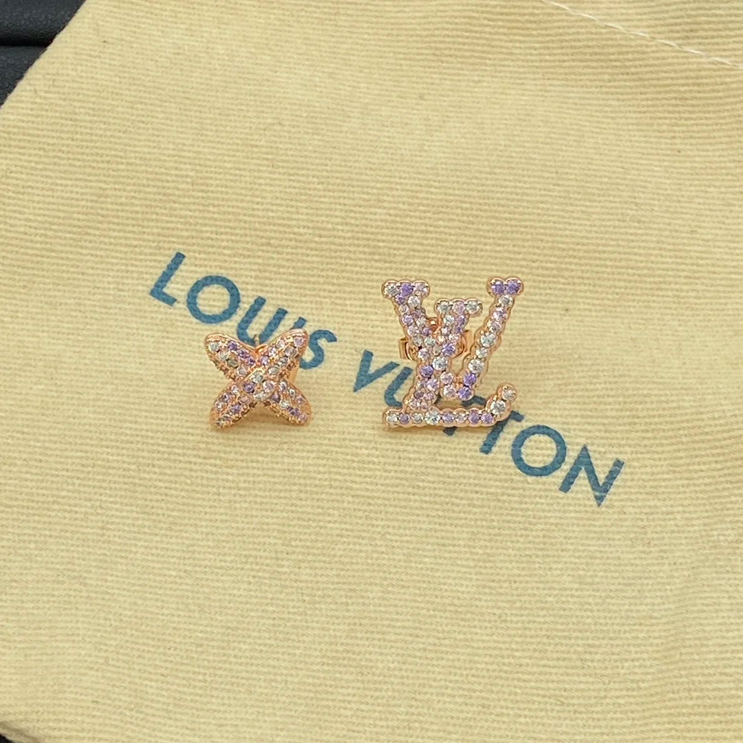 LV Asymmetrical Diamond Earrings