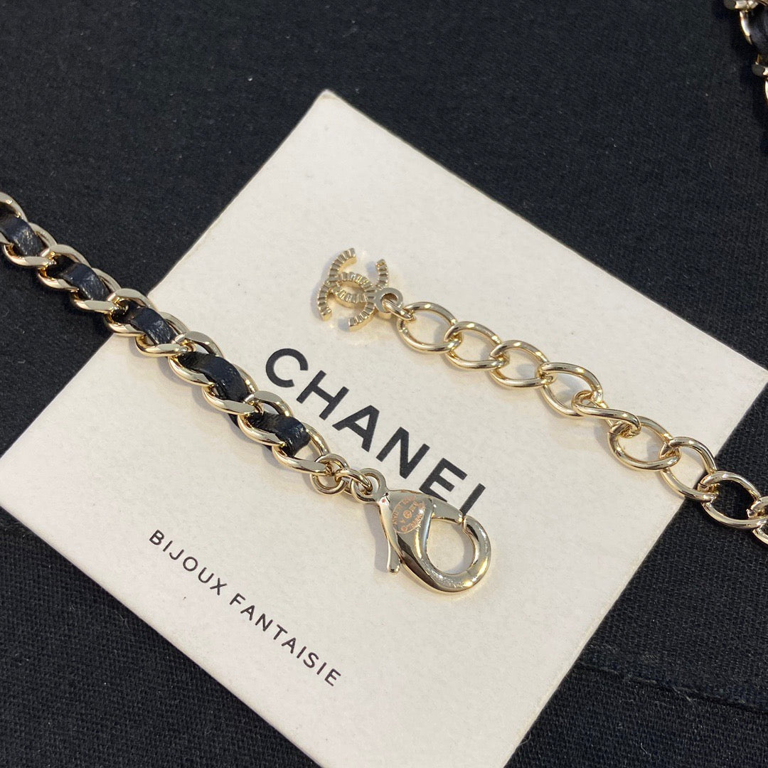 Chanel Black Leather Star Choker