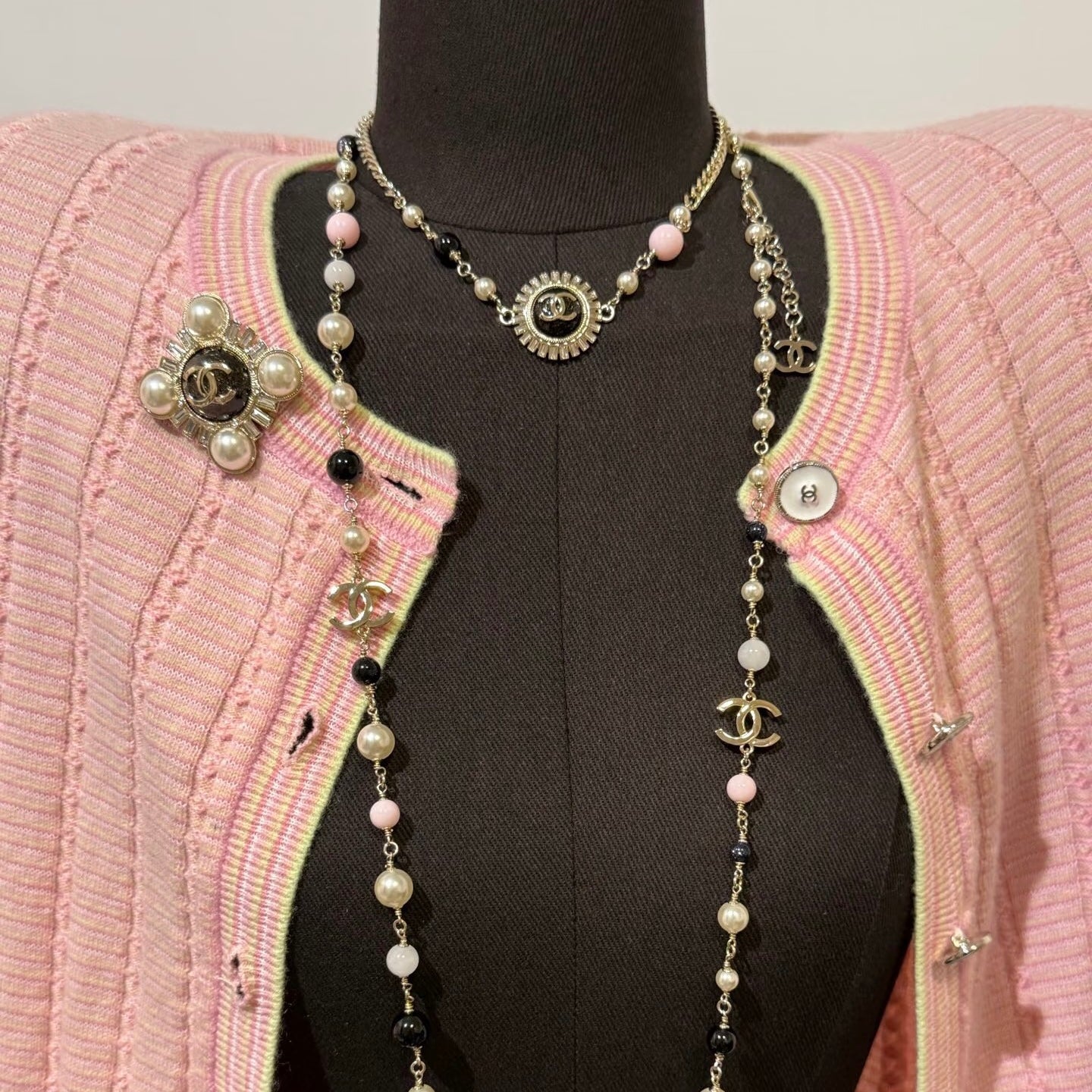Chanel Black Pearl Sweater Chain