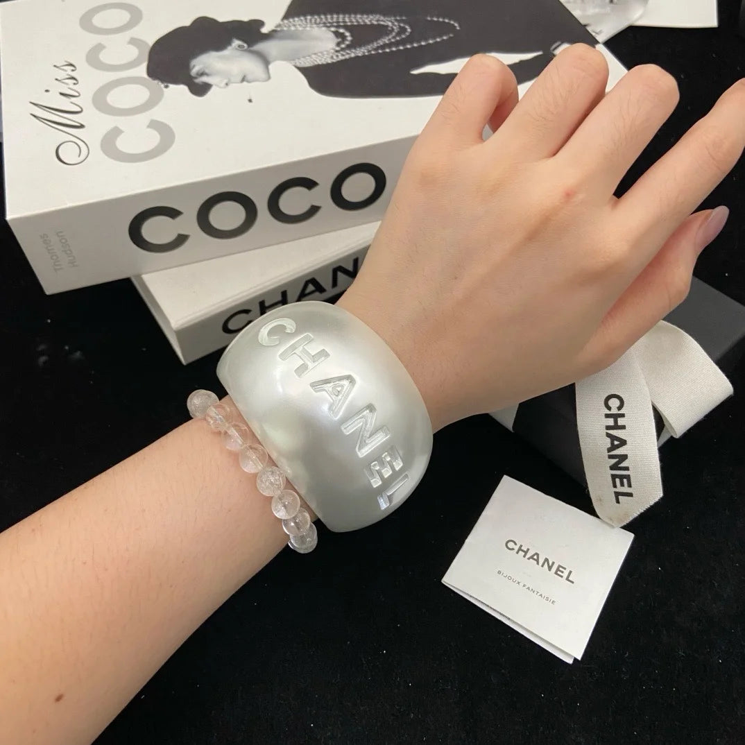 Chanel White Bangle