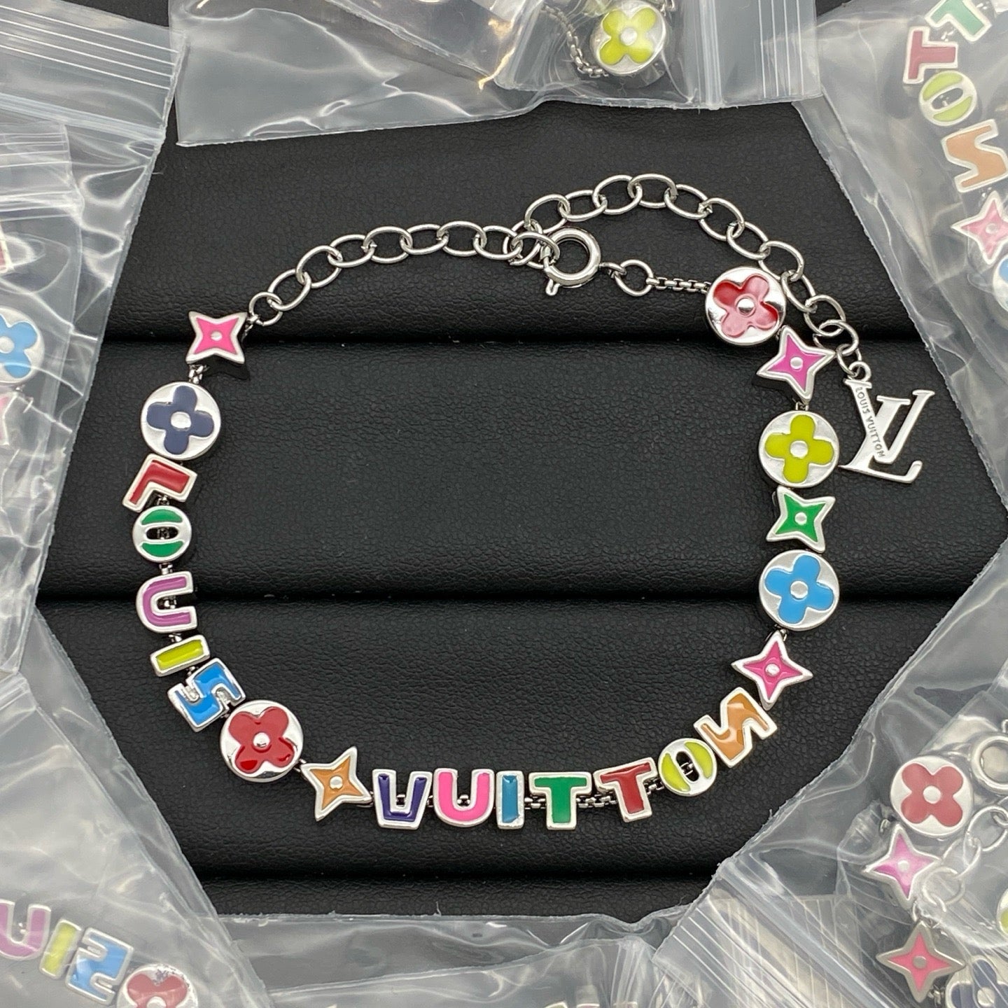 LV Color Flower Necklace & Bracelet