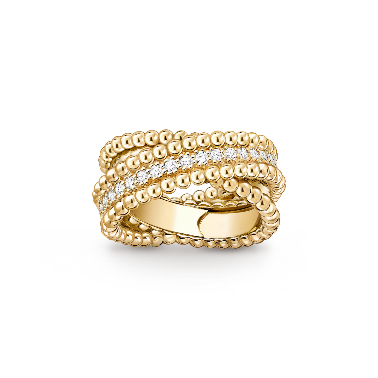 VCA Perlée diamonds duo ring