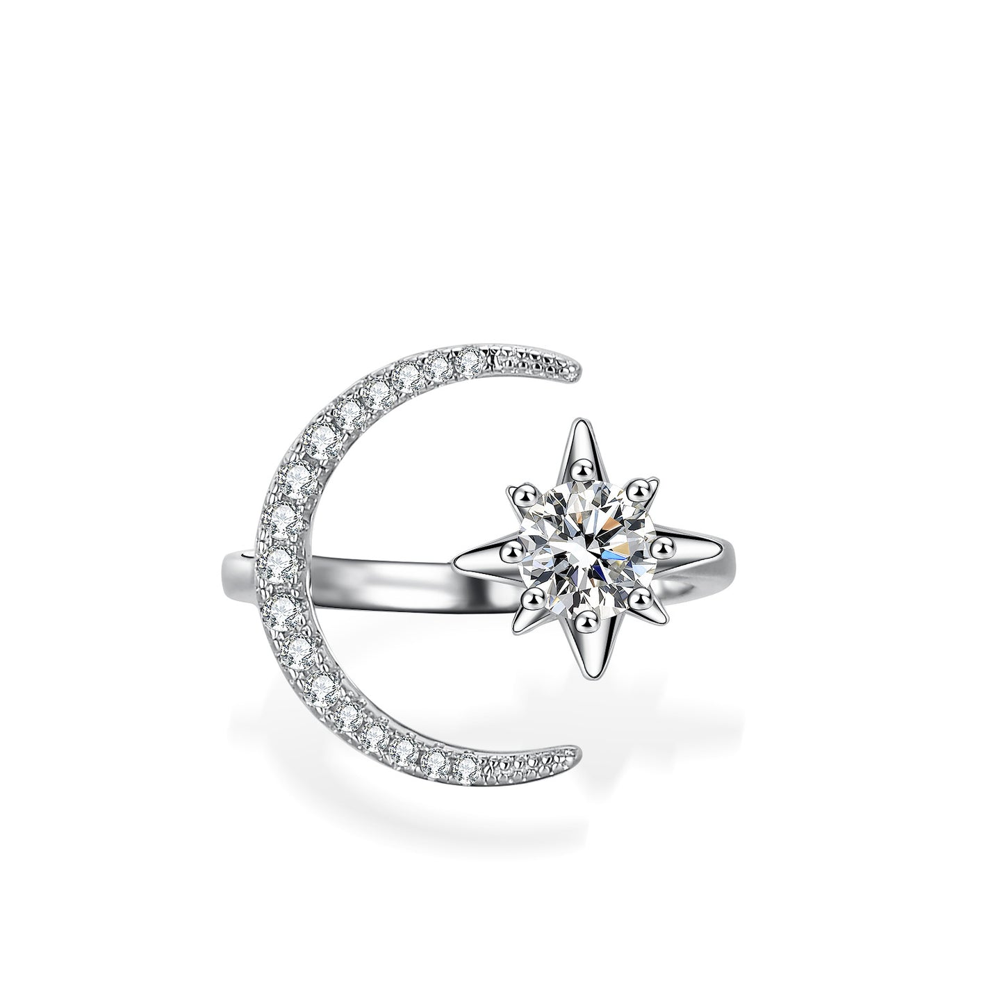 Moon Shape 1CT Moissanite Ring