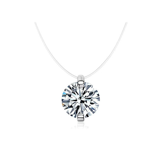 1-3CT Moissanite Enhanced Nvlon Thread Band Necklace