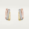 Cartier Trinity earrings, cushion-shaped, half-paved
