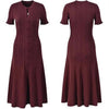 Sandro Elegant Button-Front Midi Dress in Ribbed Eyelet Knit