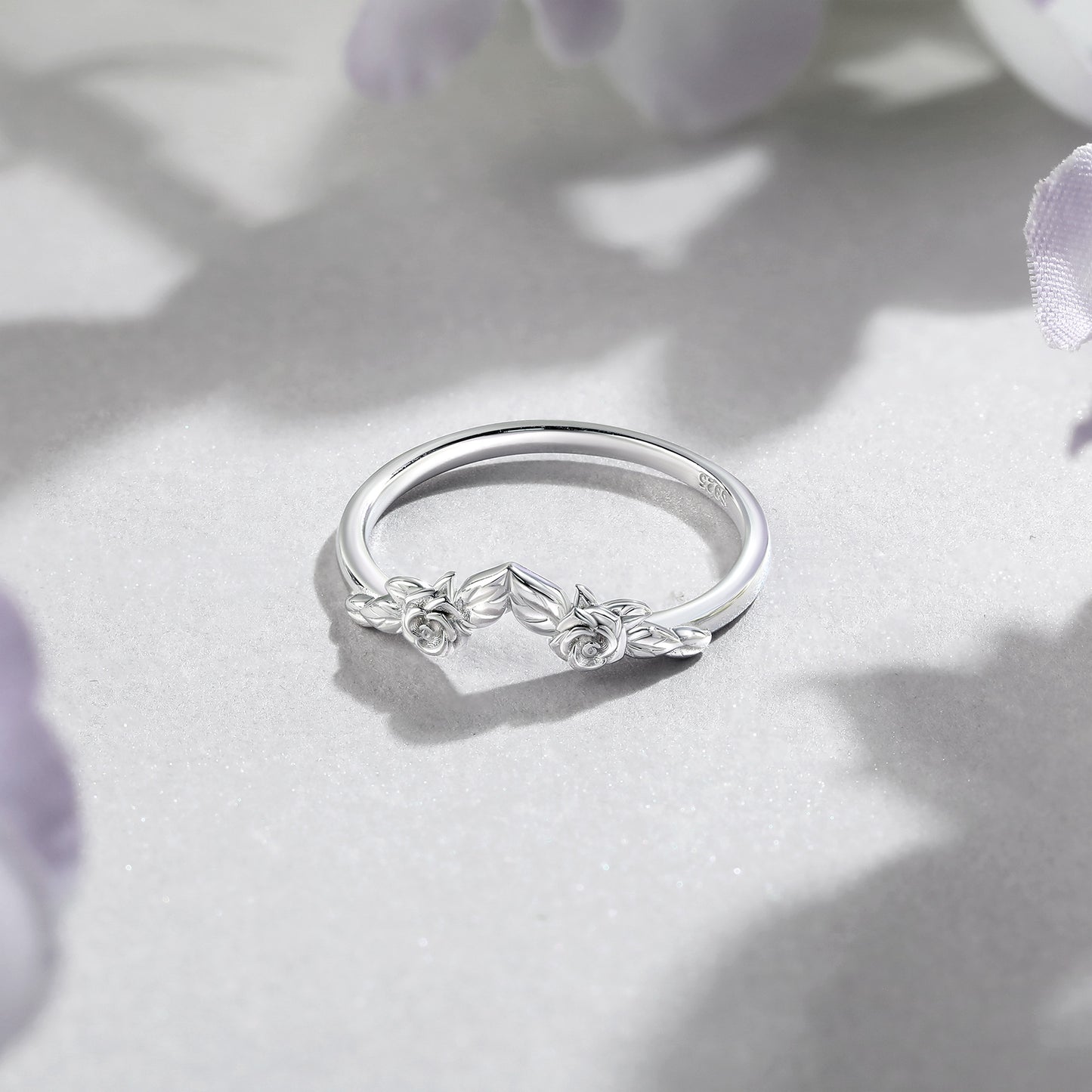 1.5CT Moissanite Flower Teardrop Ring Set