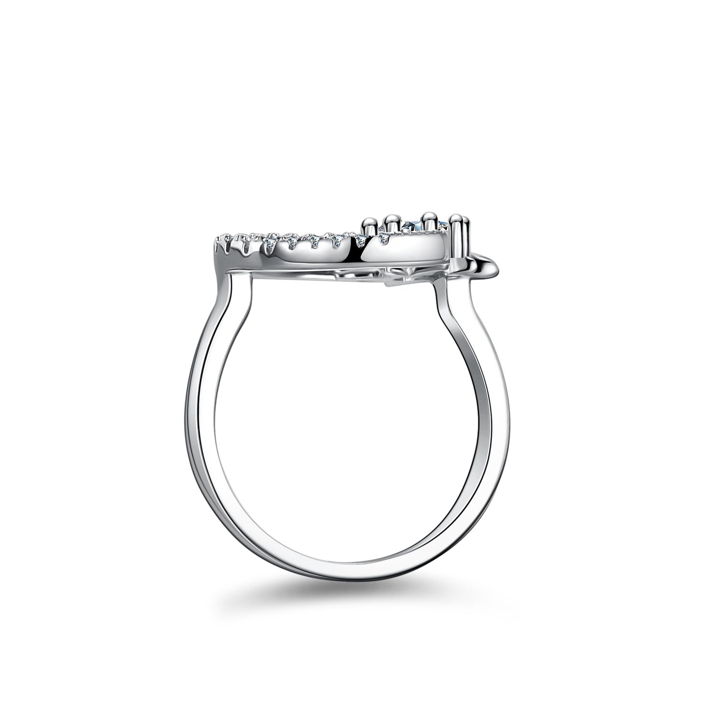 Moon Shape 1CT Moissanite Ring