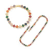 Colorful Clover Diamond Bracelet Necklace