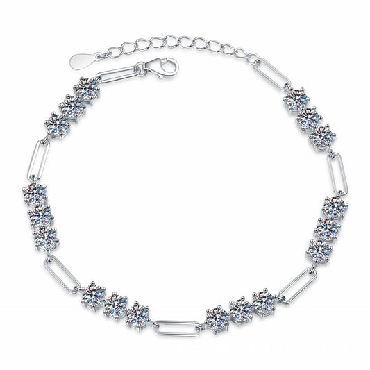 5.4CT Chain Link Bracelet Moissanite Bracelet