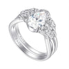 1.5CT Moissanite Flower Teardrop Ring Set