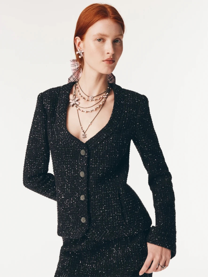 Chanel Double Layer Bowknot Chain Necklace