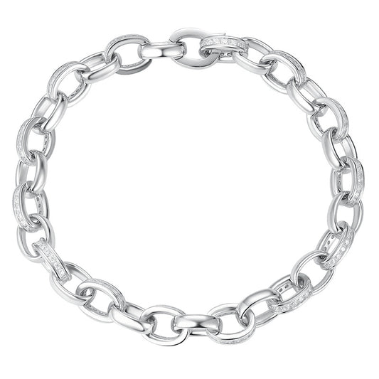 Stylish Full Moissanite Chain Link Bracelet