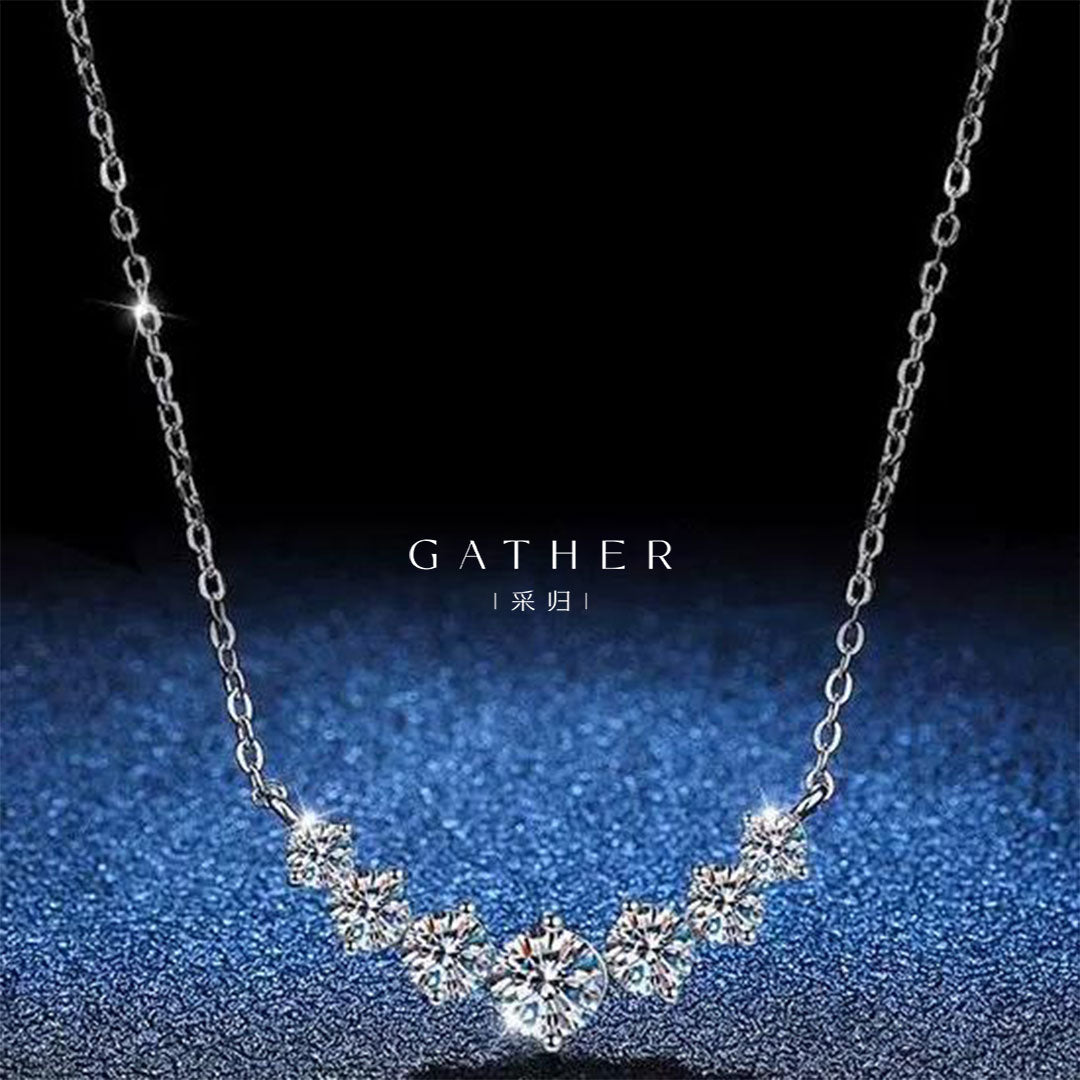 [#1.7ct Moissanite Necklace] Moissanite Necklace 1.7ct for Woman Wedding Fine Jewelry 925 Sterling Silver Plated