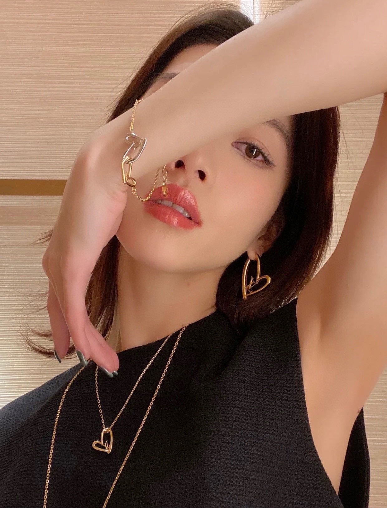 LV Heart Necklace Bracelet