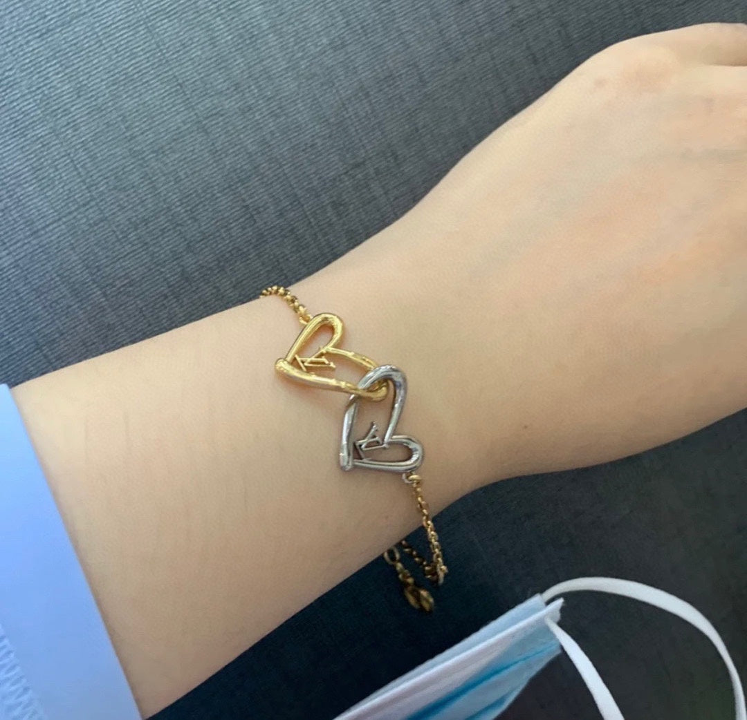 LV Heart Necklace Bracelet