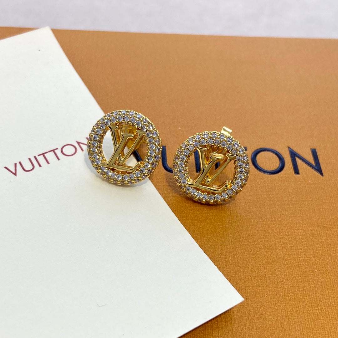 LV Circle Diamond Earrings