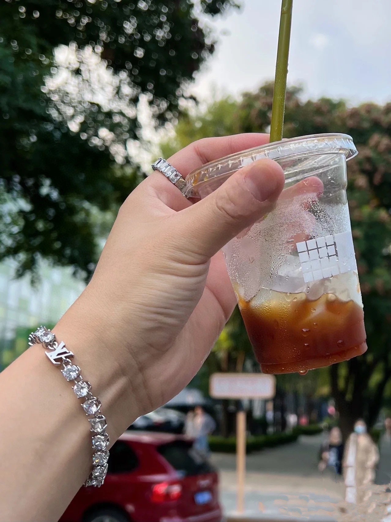 LV Diamond Cuban Chain Bracelet