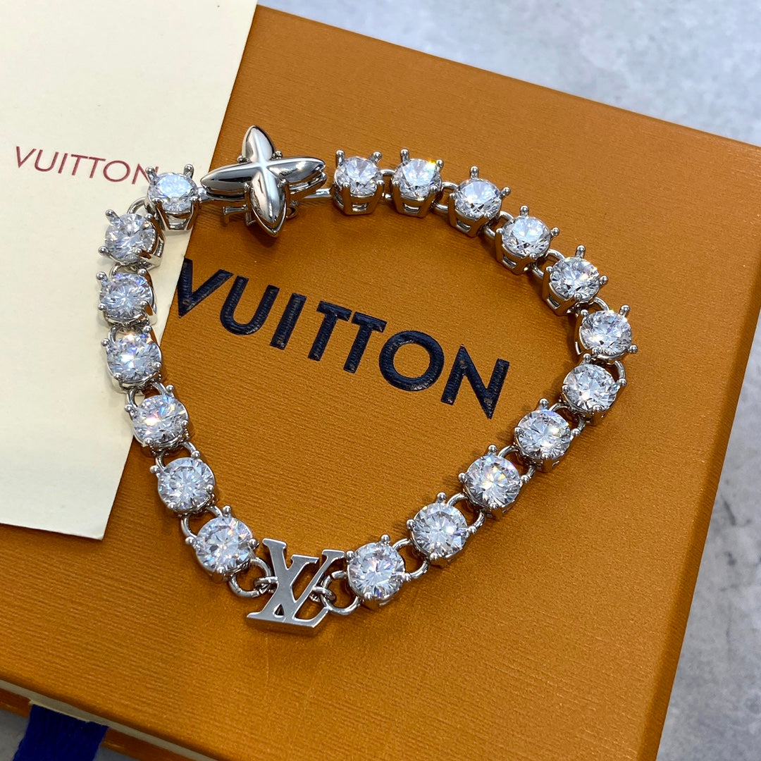 LV Diamond Cuban Chain Bracelet