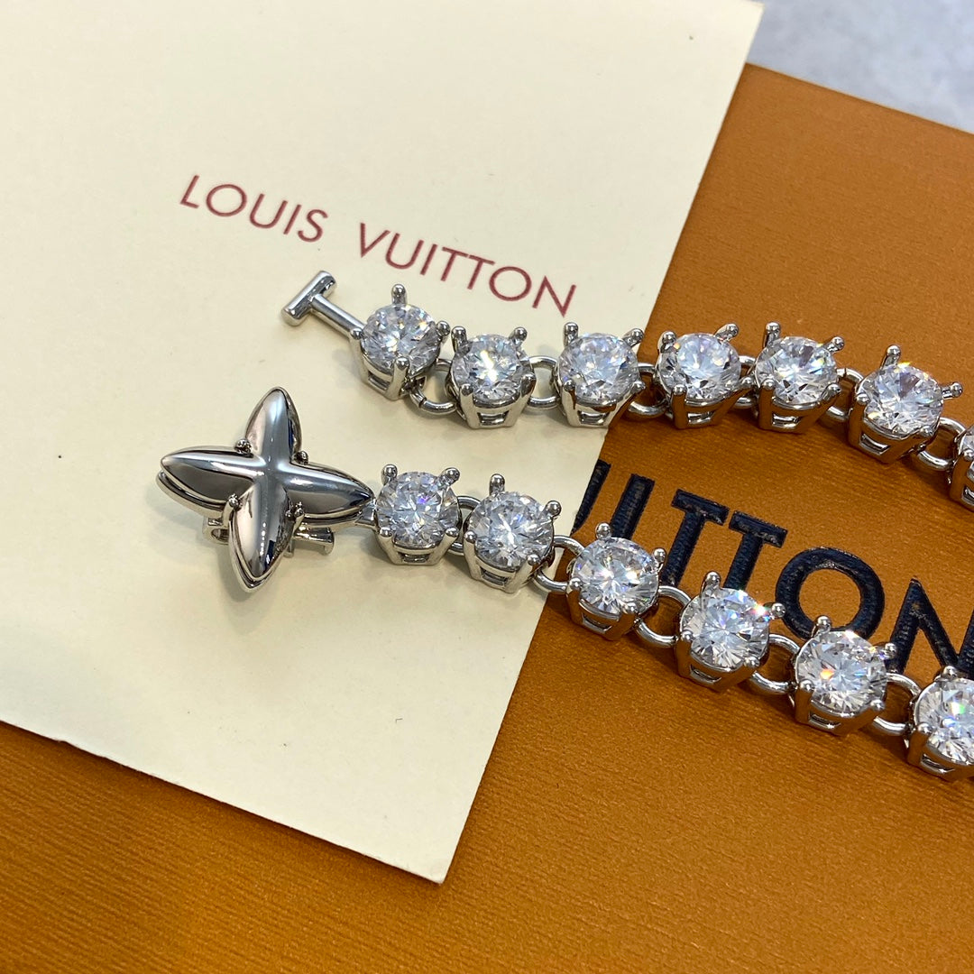 LV Diamond Cuban Chain Bracelet