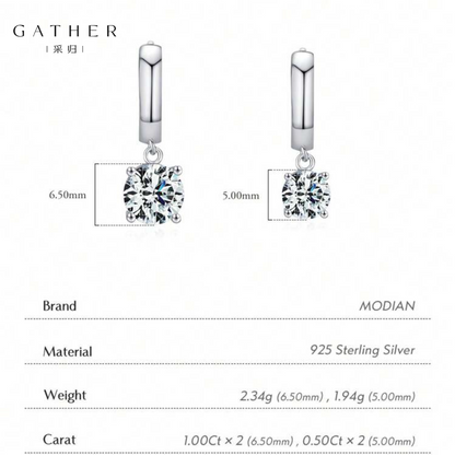 [#0.5Ct/1.0Ct Moissanite Hoop Earrings] 925 Sterling Silver 0.5Ct/1.0Ct Moissanite Hoop Earrings For Women Wedding Fine Jewelry Gift