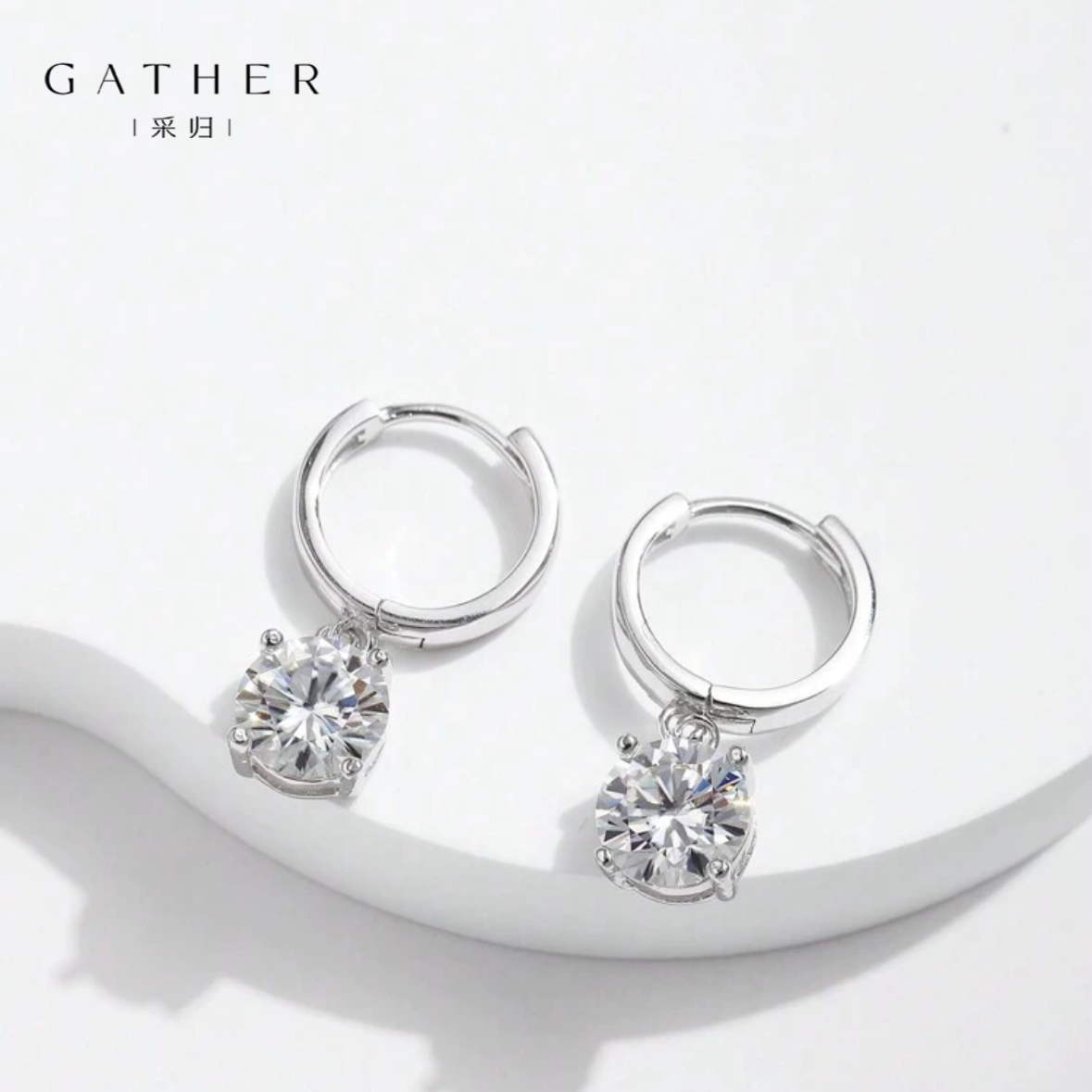 [#0.5Ct/1.0Ct Moissanite Hoop Earrings] 925 Sterling Silver 0.5Ct/1.0Ct Moissanite Hoop Earrings For Women Wedding Fine Jewelry Gift