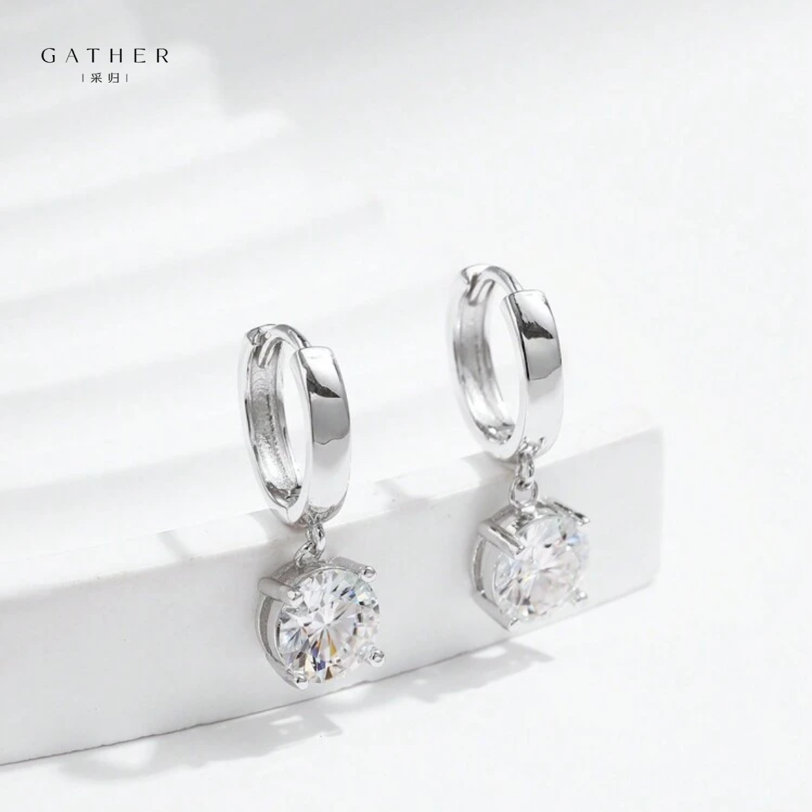[#0.5Ct/1.0Ct Moissanite Hoop Earrings] 925 Sterling Silver 0.5Ct/1.0Ct Moissanite Hoop Earrings For Women Wedding Fine Jewelry Gift