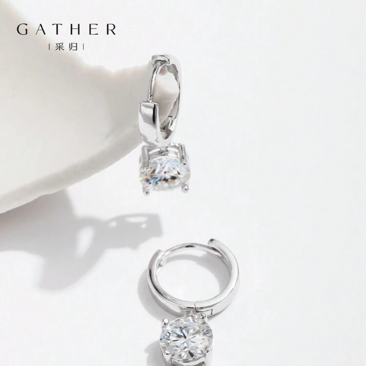 [#0.5Ct/1.0Ct Moissanite Hoop Earrings] 925 Sterling Silver 0.5Ct/1.0Ct Moissanite Hoop Earrings For Women Wedding Fine Jewelry Gift
