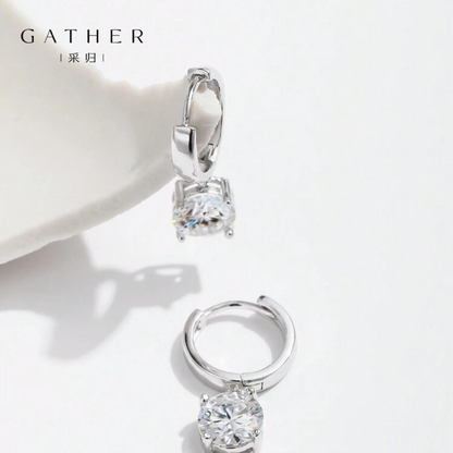 [#0.5Ct/1.0Ct Moissanite Hoop Earrings] 925 Sterling Silver 0.5Ct/1.0Ct Moissanite Hoop Earrings For Women Wedding Fine Jewelry Gift
