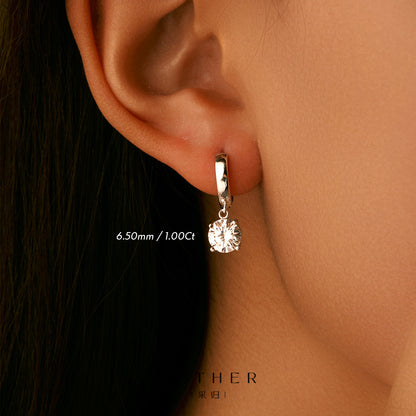 [#0.5Ct/1.0Ct Moissanite Hoop Earrings] 925 Sterling Silver 0.5Ct/1.0Ct Moissanite Hoop Earrings For Women Wedding Fine Jewelry Gift