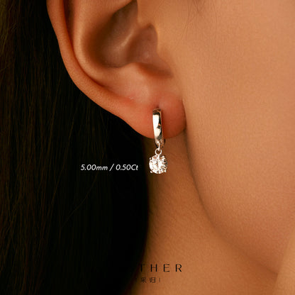 [#0.5Ct/1.0Ct Moissanite Hoop Earrings] 925 Sterling Silver 0.5Ct/1.0Ct Moissanite Hoop Earrings For Women Wedding Fine Jewelry Gift