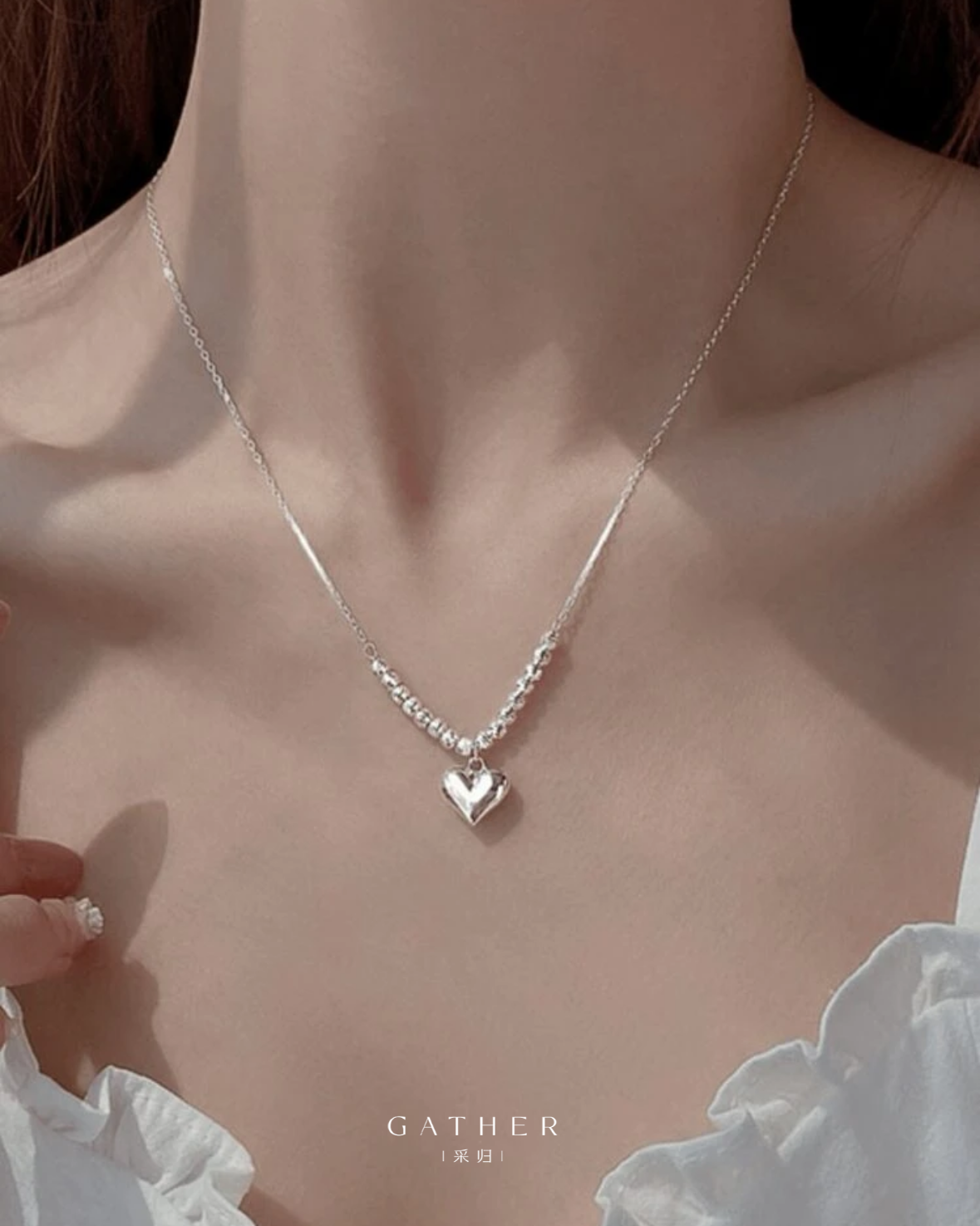 [#Love Pendant Necklace] Sterling Silver Love Pendant Necklace Women's Jewelry Valentine's Day Gift