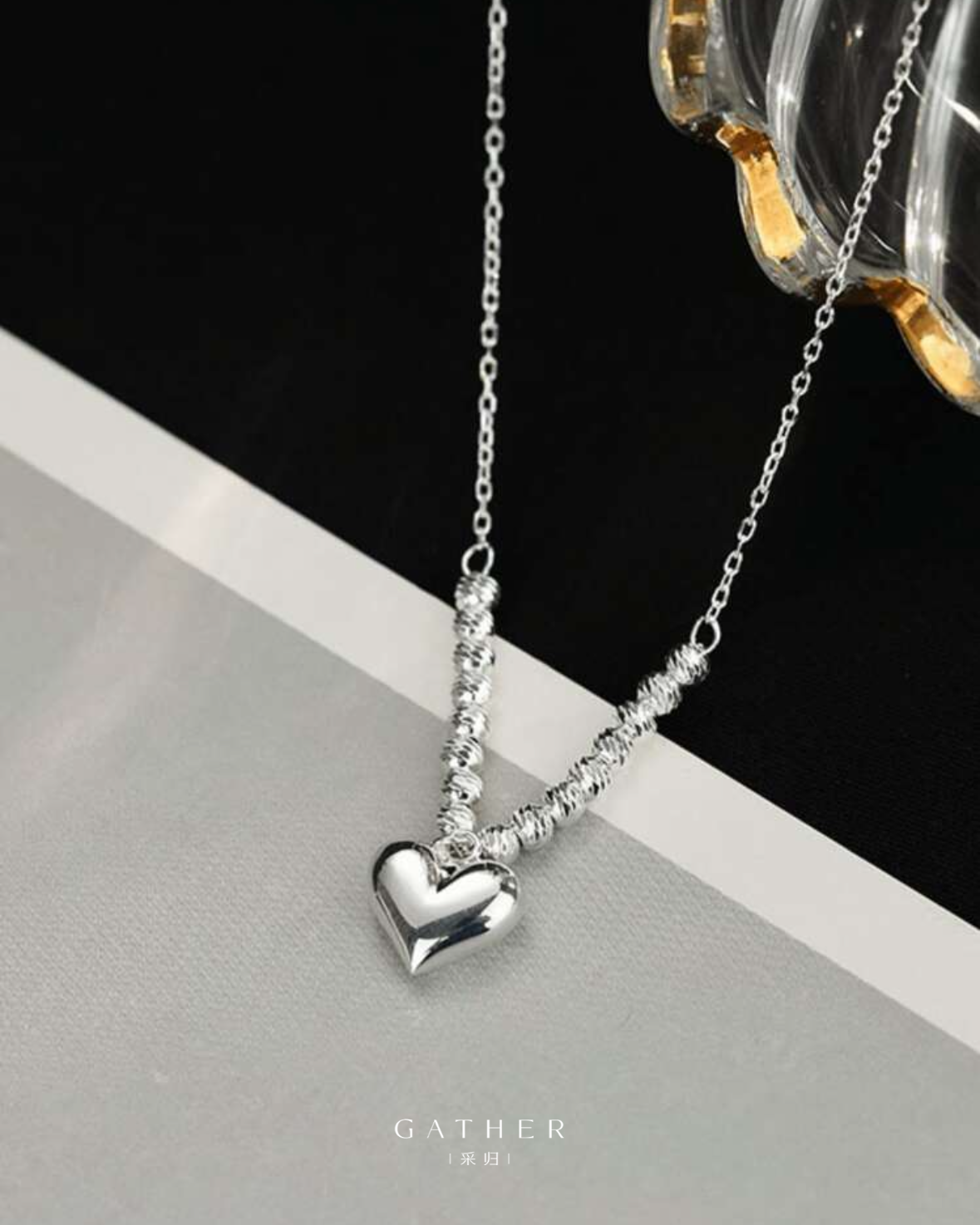 [#Love Pendant Necklace] Sterling Silver Love Pendant Necklace Women's Jewelry Valentine's Day Gift