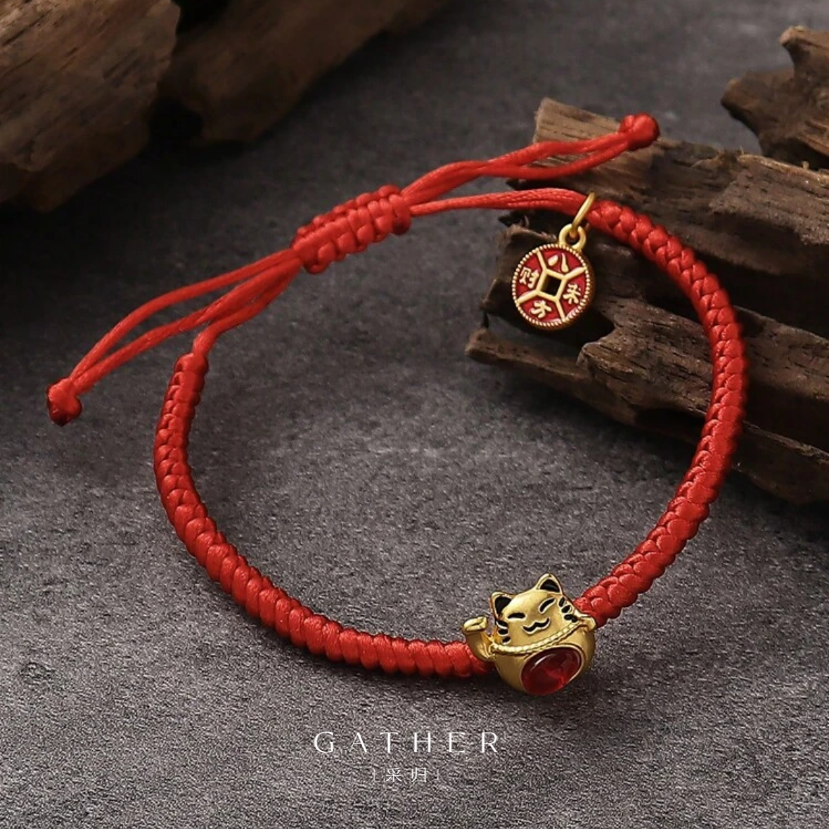 [#Lucky Cat Bracelet] Adorable Lucky Cat Fashion Handmade Red Rope Bracelet, Versatile Party Gifts & Causal Daily Wear For Women