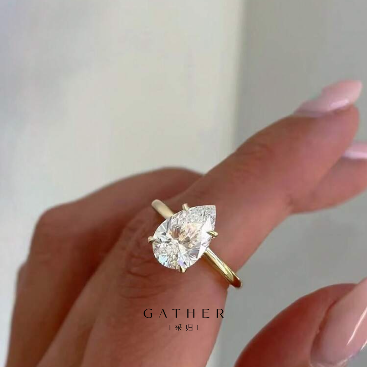 [#4CT Pear Cut Solitaire Ring with Band]  4CT Pear Cut Solitaire Ring with Band, S925 Silver, Unique Diamond for Engagement and Gift Giving