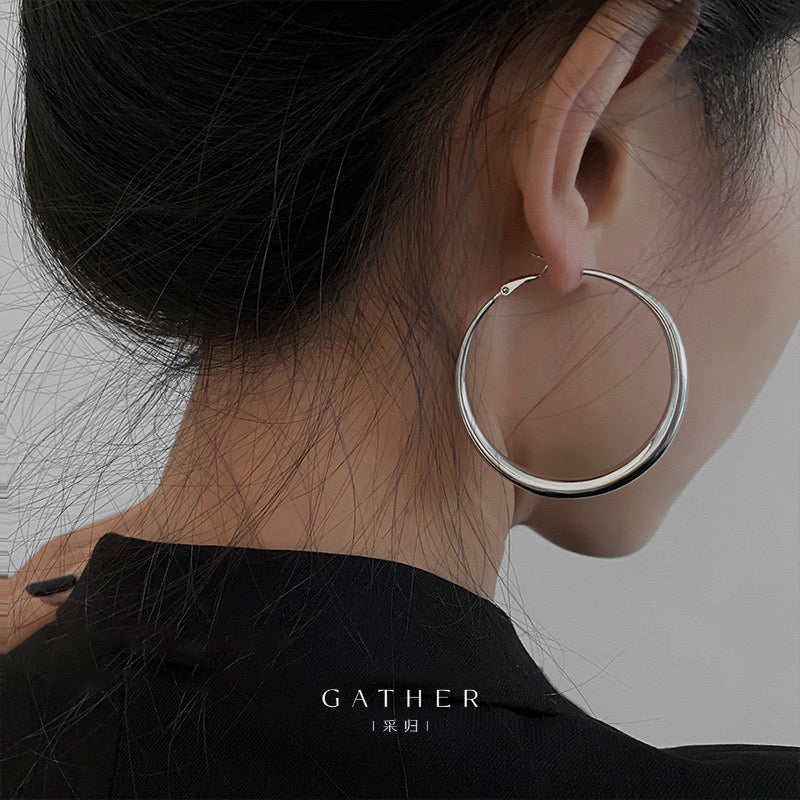 [#Big Hoop Earrings] Minimalist Exaggerated Round Hoop Earrings For Women