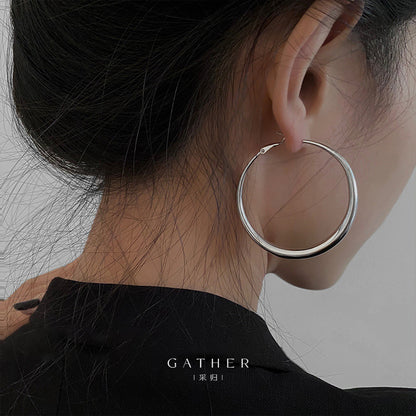 [#Big Hoop Earrings] Minimalist Exaggerated Round Hoop Earrings For Women