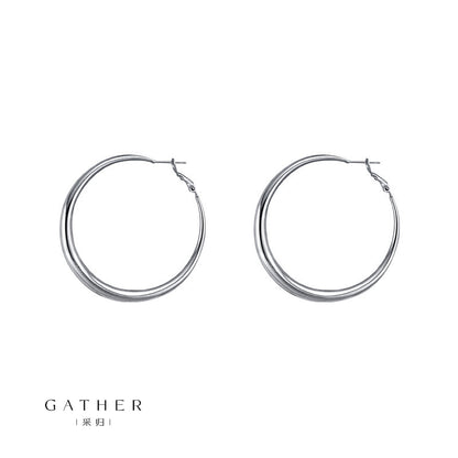 [#Big Hoop Earrings] Minimalist Exaggerated Round Hoop Earrings For Women