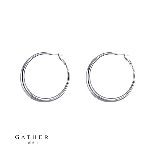 [#Big Hoop Earrings] Minimalist Exaggerated Round Hoop Earrings For Women