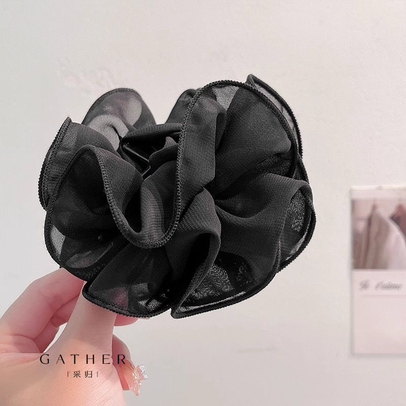 [#Chiffon Hair Claw] Romantic Chiffon Large Multi-Layer Flower Hair Claw, Elegant High-End Hair Clip, Bohemian Style Hairpin, Hair Accessory