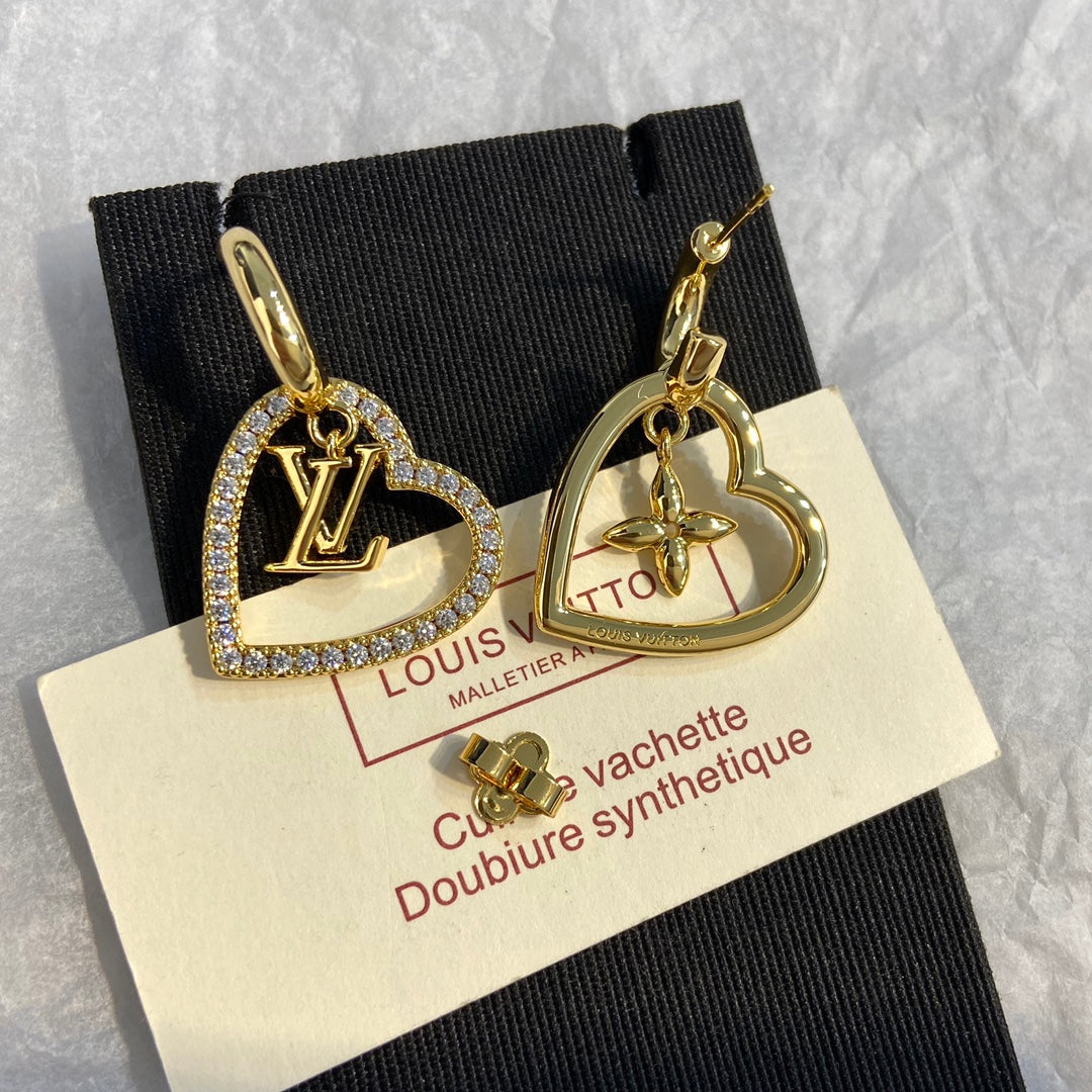 LV Heart Diamond Earrings