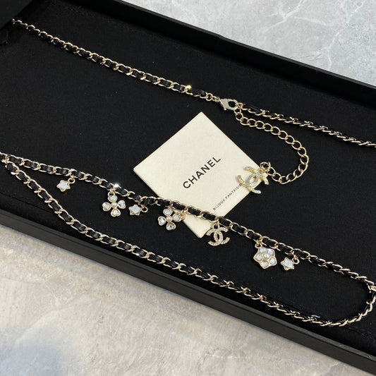 Chanel Black Leather Waist Band