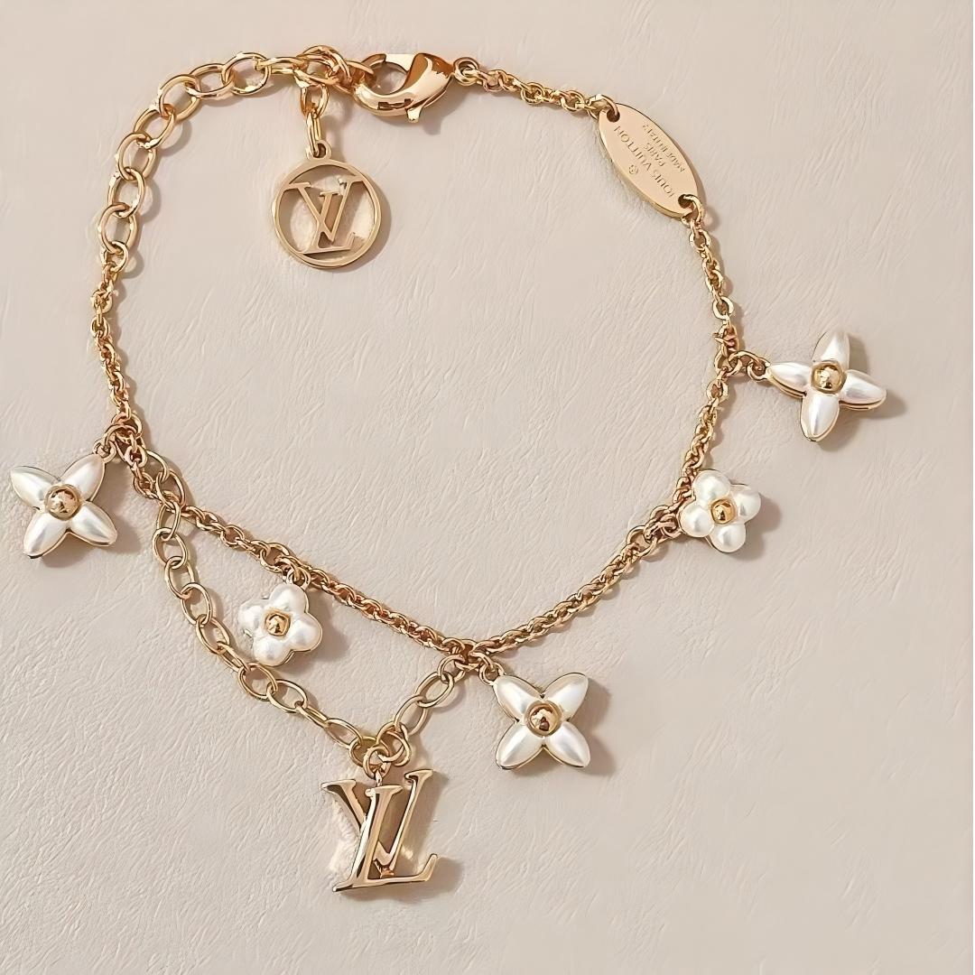 LV Flower Double Chain Bracelet Necklace