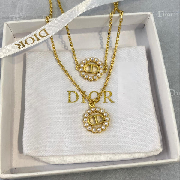 Dior Petite Pearl Necklace Bracelet