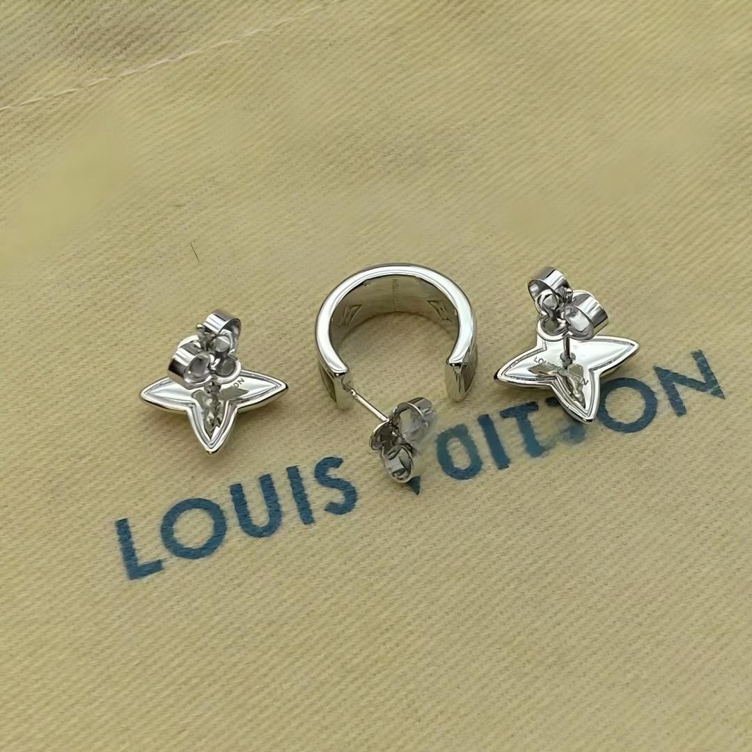 LV Black Star Earrings Set