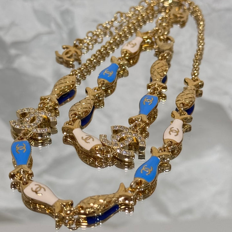 Chanel 25C Ocean Fish Necklace Bracelet