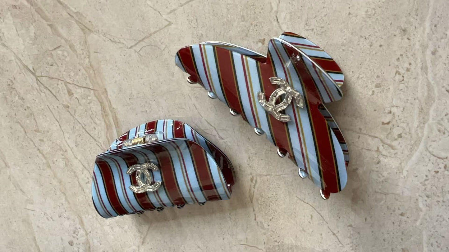 Chanel Strip Hair Clip Set (2Pcs)