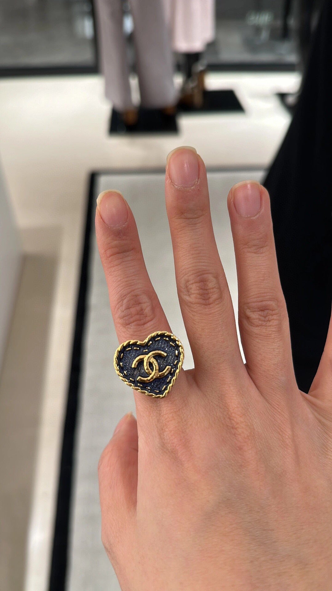 Chanel Denim Ring Adjustable Opening